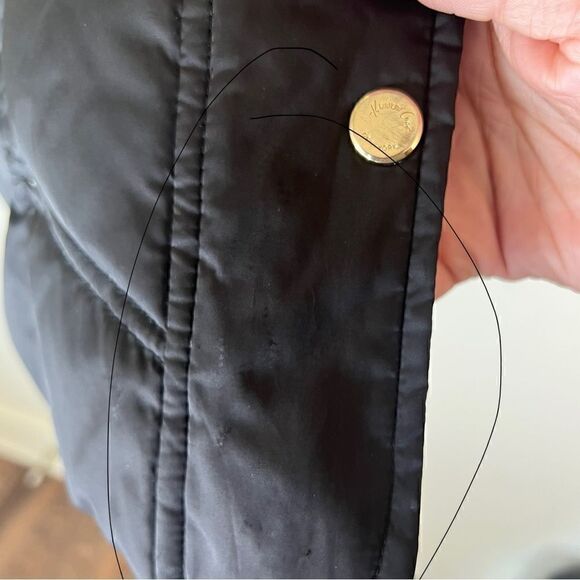 Kenneth Cole New York Black Down Insulated Full Zip Hooded Fur Puffer Coat Large - Picture 9 of 16